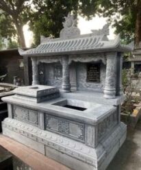 Mộ đá đôi xanh rêu 1 mái - CT14