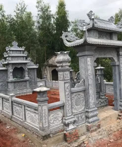 Khu lăng mộ đá xanh đen thi công tại Thanh Trì, Hà Nội