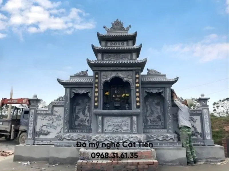 mẫu lăng mộ đá xanh đen