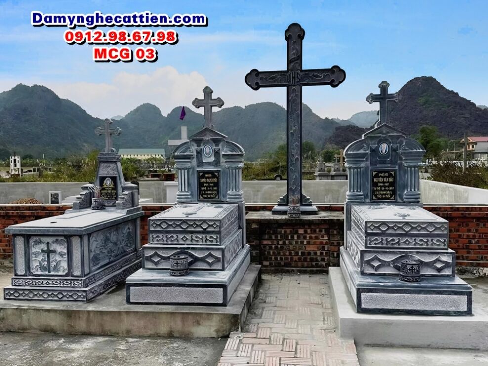 Mẫu mộ đá công giáo đẹp MCG 03