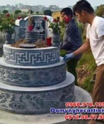 Mẫu mộ tròn đá tam cấp MTR 02