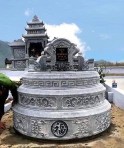 Mẫu mộ đá tròn đẹp CT57 được Đá Mỹ Nghệ Cát Tiến thi công tại Quảng Nam cũ năm 2023