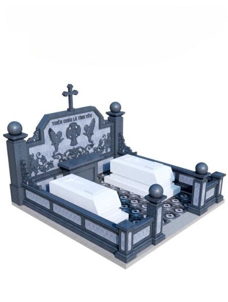Mẫu lăng mộ đá xanh đen CT17 do Đá Mỹ Nghệ Cát Tiến thiết kế
