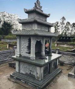 Lăng mộ đá đôi xanh rêu 3 mái - CT12