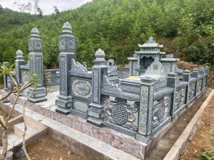 Khu lăng mộ đá xanh rêu thi công tại Phú Thọ năm 2022