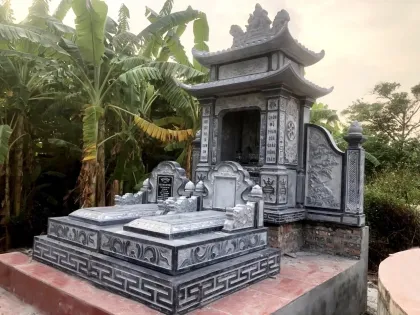 Khu lăng mộ đá xanh đen CT32 thi công tại Nghệ An năm 2025