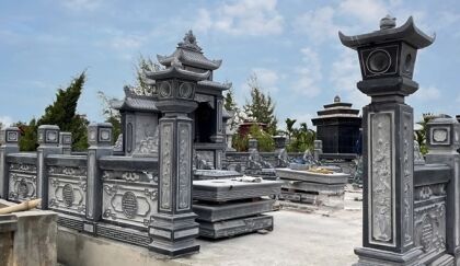 Khu lăng mộ xanh đen Cát Tiến thi công tại Thái Bình cũ