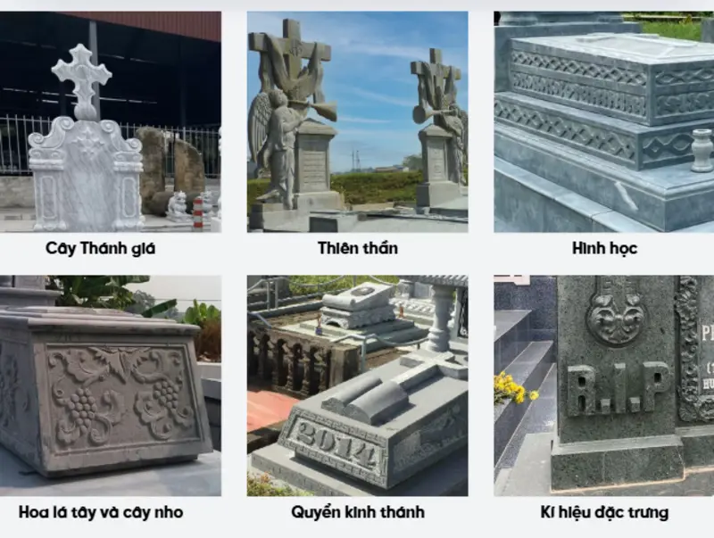 Các hoa văn hợp với tinh thần Công giáo đều xuất phát từ biểu tượng của đức tin Thiên Chúa, mang tính trang nghiêm và thiêng liêng