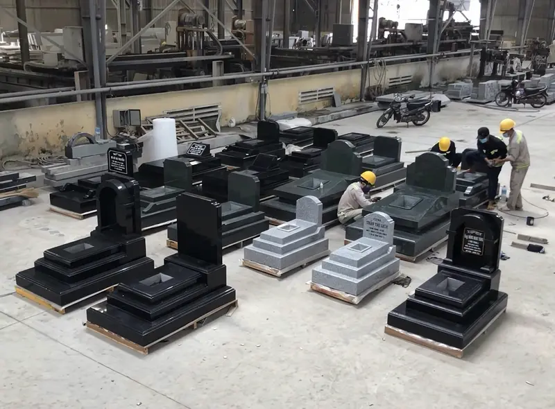 Mẫu mộ ốp đá Granite Kim Sa đẹp, sang trọng và bền bỉ theo thời gian