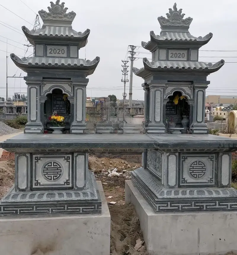 Mẫu mộ đá hai mái tự nhiên chất lượng cao 