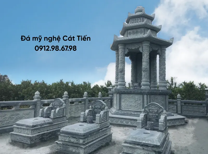 Mộ đá bát giác có kiến trúc ấn tượng, cân bằng phong thủy, hài hòa và trang trọng