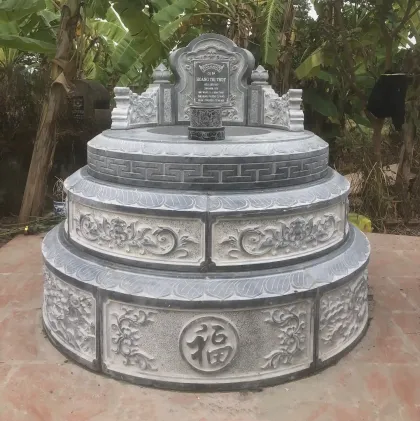Mộ đá tròn đẹp do Đá Mỹ Nghệ Cát Tiến thi công tại Long Biên, Hà Nội năm 2025