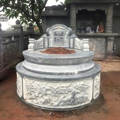 mộ đá tròn trắng ct47