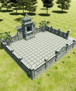 Phác thảo 3D khu lăng mộ đá xanh rêu thi công ở Quảng Trị
