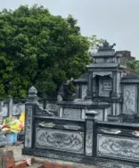 Khu lăng mộ đá xanh đen đậm - CT71 thi công tại Hải Dương