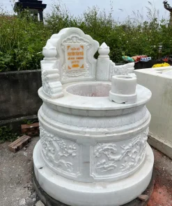 Mộ tròn trắng đá hoa cương