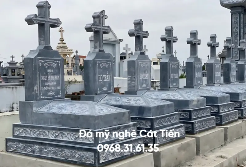 mẫu mộ Công giáo xanh đen