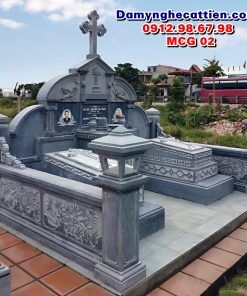Mẫu mộ đôi đá công giáo đẹp MCG 02