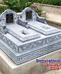 Mộ đá đôi 3 tam cấp đẹp MDD 04