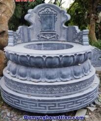 Mộ tròn đá hoa sen tự nhiên nguyên khối MTR 07