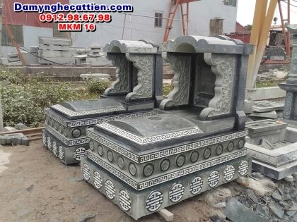 Mộ đá đơn mái vòm nguyên khối đẹp MKM 16