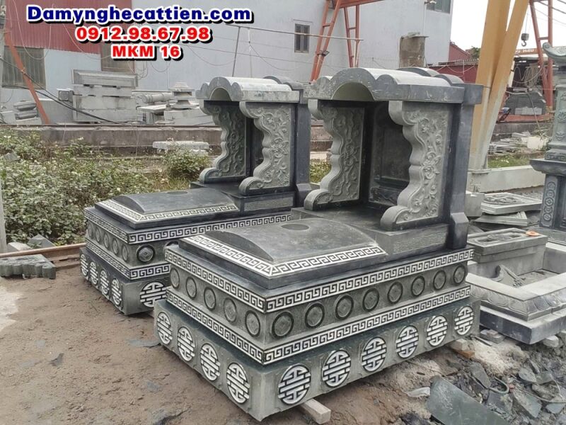 Mộ đá đơn mái vòm nguyên khối đẹp MKM 16