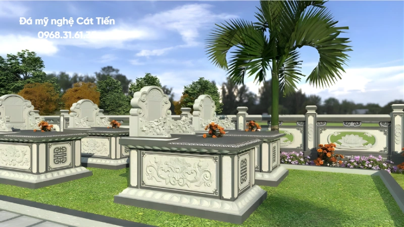  Mẫu lăng mộ đá gia đình được thiết kế 