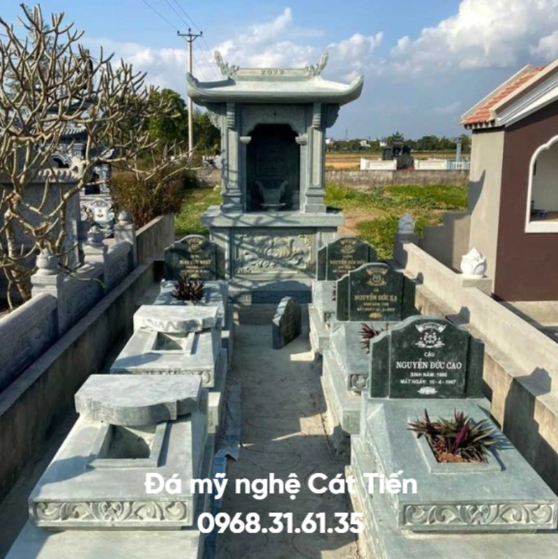 Mẫu lăng mộ đá gia đình với kích thước tinh gọn