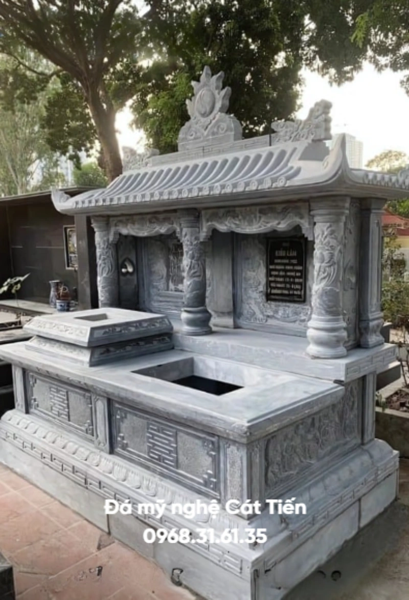 Mẫu mộ đá đôi một mái
