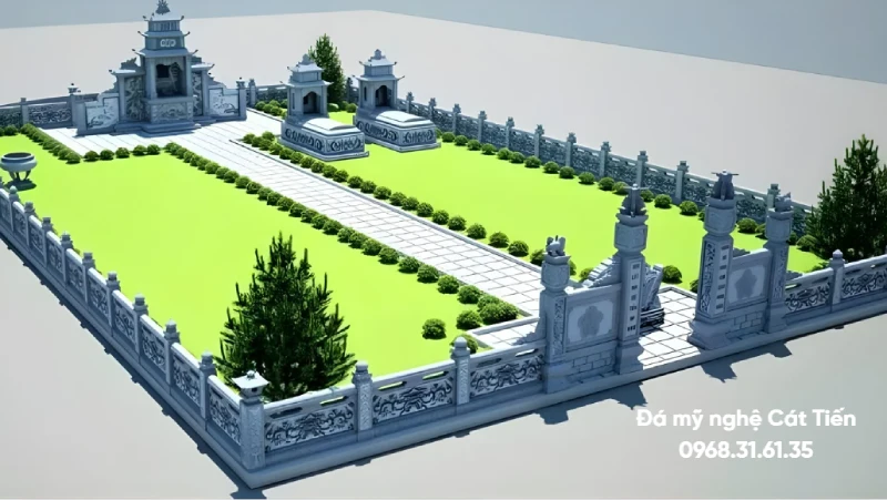  Mô hình 3D mẫu lăng mộ đá đôi 