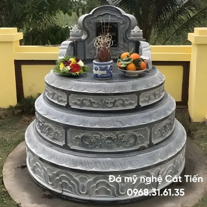 Kích thước mộ tròn thường được tính theo đường kính phủ bì và lựa chọn theo thước Lỗ Ban âm trạch để đảm phong thủy