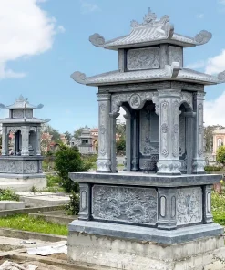 Công trình lăng mộ đá xanh đen CT48 thi công tại Tuyên Quang năm 2025