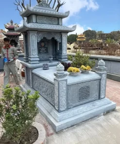 Lăng mộ đá xanh rêu CT34 do Cát Tiến chế tác và thi công