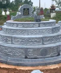 Mẫu mộ đá tròn được Đá Mỹ Nghệ Cát Tiến thi công tại Cà Mau năm 2025