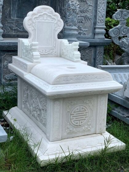 Kiểu mộ đá hoa cương màu trắng CT108