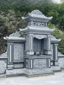 Mẫu lăng mộ đá xanh hai mái