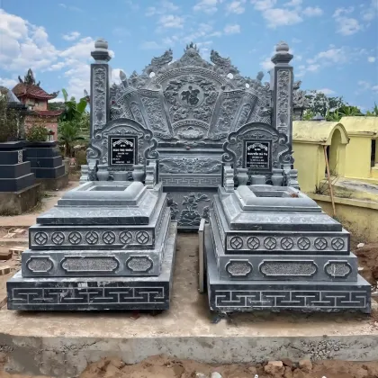 Mộ đá đôi xanh đen CT76