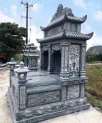 Mộ đá đôi xanh đen hai mái CT78