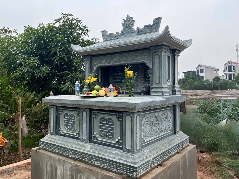 Mộ đá đôi xanh rêu Ninh Bình CT94