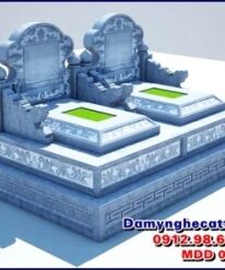 Mộ đôi đá tam cấp đẹp MDD 01