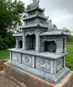 Mộ đôi đá xanh đen 3 mái CT85