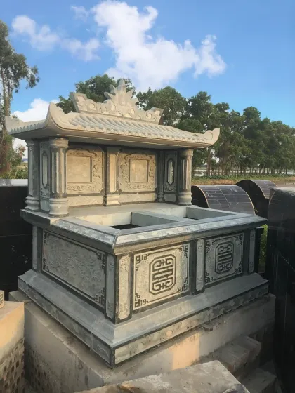 Mộ đôi xanh rêu 1 mái CT92