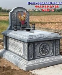 Mẫu mộ đá đơn không mái đẹp MKM 12