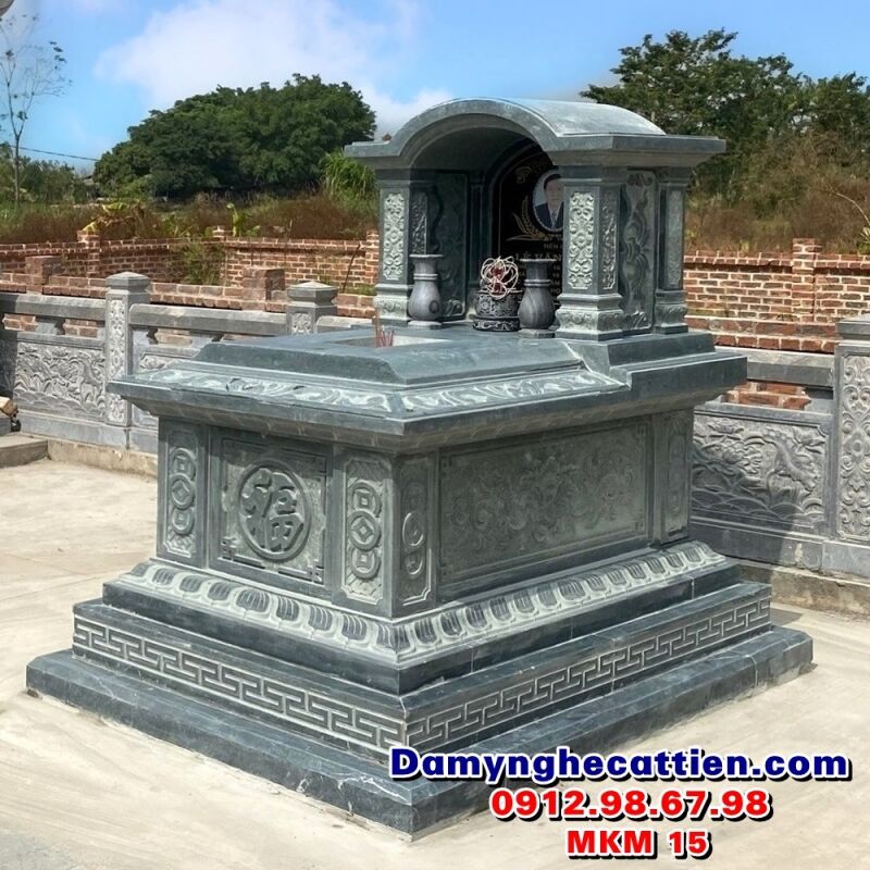 Mộ đá đơn mái vòm đẹp MKM 15