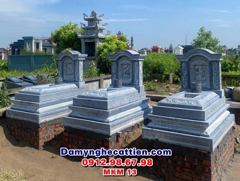 Mộ đá đơn năm 5 cấp đẹp MKM 13