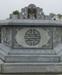 Mộ Đá Bát Giác Xanh Đen Chạm Chữ Thọ - BG17