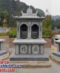 Mẫu mộ đá đôi đẹp Ông Bà Cha Mẹ MDD 09