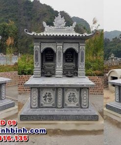 Mẫu mộ đá đôi đẹp Ông Bà Cha Mẹ MDD 09