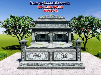 Mộ đá đôi đẹp cha mẹ ông bà MDD 016