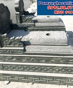 Mộ đôi đá xanh rêu đẹp MDD 018